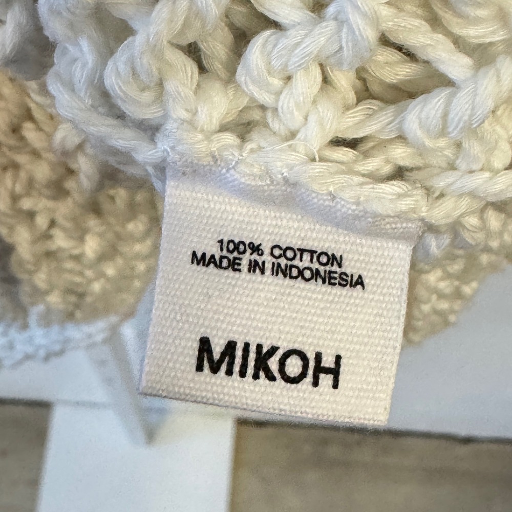 Mikoh Mehetia Top Medium Heavyknit Cotton Oversized Crewneck Sweater Open Knit - Picture 10 of 14